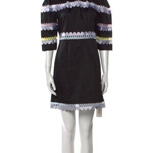 Cynthia Rowley Whitley Scallop Embroidered Dress - Black - New w Tags - Size 10